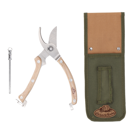 Set sécateur en Inox avec tige d'affutage - Beige - L 9,2 x P 2,4 x H 25 cm - Image 4