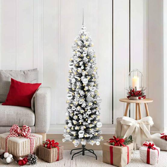 Sapin de Noël | Arbre de Noël artificiel Vert 150 cm PVC et acier et plastique Maison Chic - Image 2