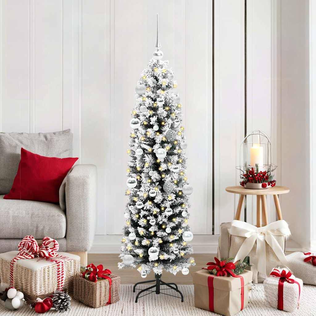 Sapin de Noël | Arbre de Noël artificiel Vert 150 cm PVC et acier et plastique Maison Chic - Image 2