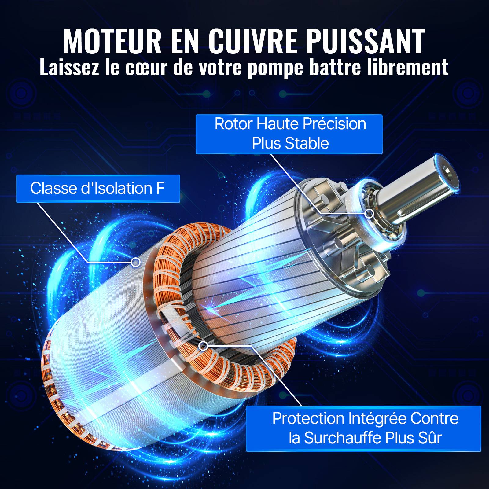 VEVOR Pompe Immergée Pompe à Eau pour Puits Profond Inox 370 W 6600 L/h 44 m - Image 5
