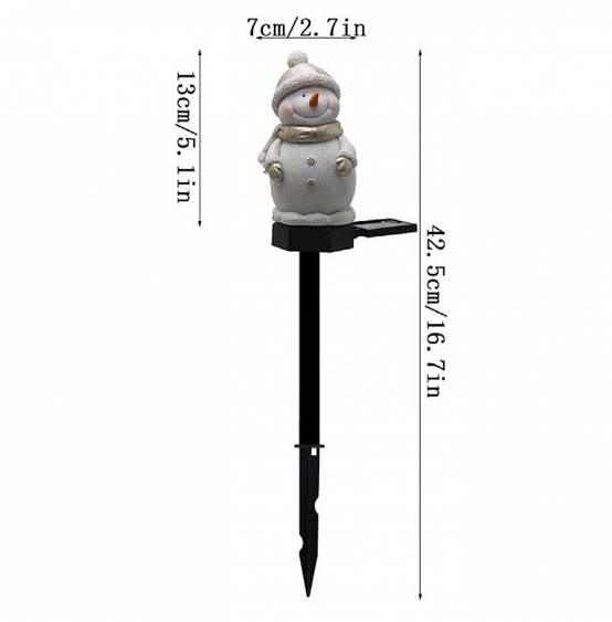 Lampes solaires LED d'extérieur en forme de bonhomme de neige, décorations de jardin, de noël, lumières décoratives de paysage de pelouse de cour - Image 3