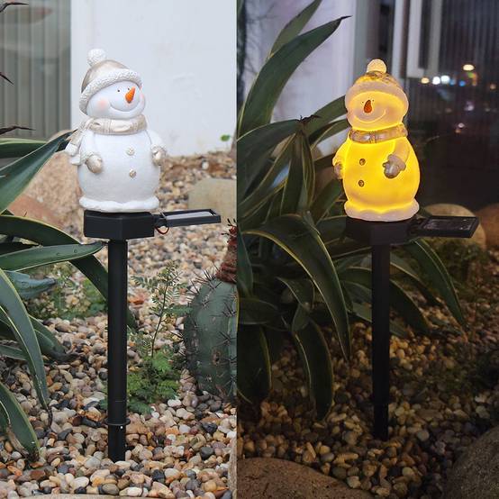 Lampes solaires LED d'extérieur en forme de bonhomme de neige, décorations de jardin, de noël, lumières décoratives de paysage de pelouse de cour - Image 5