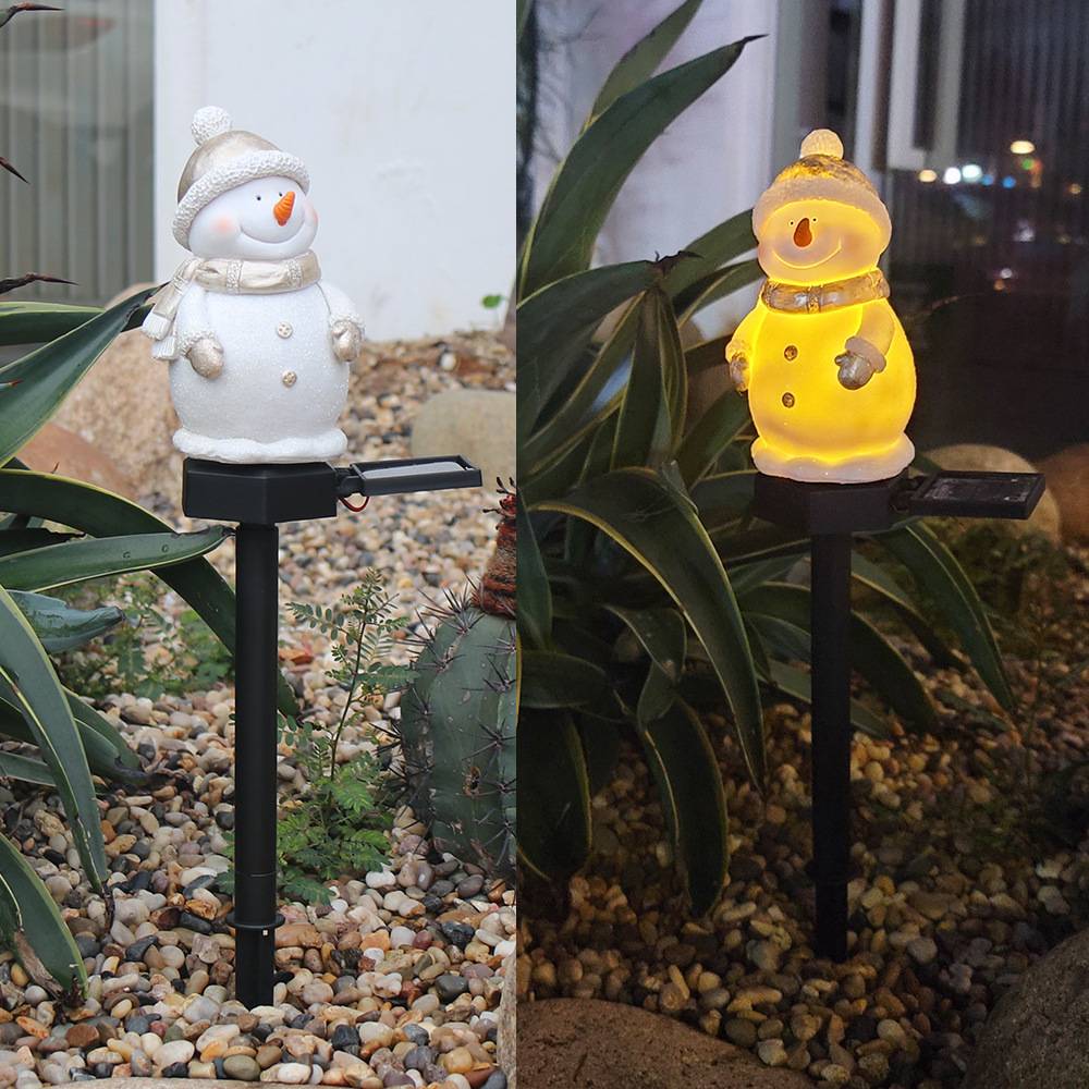 Lampes solaires LED d'extérieur en forme de bonhomme de neige, décorations de jardin, de noël, lumières décoratives de paysage de pelouse de cour - Image 5
