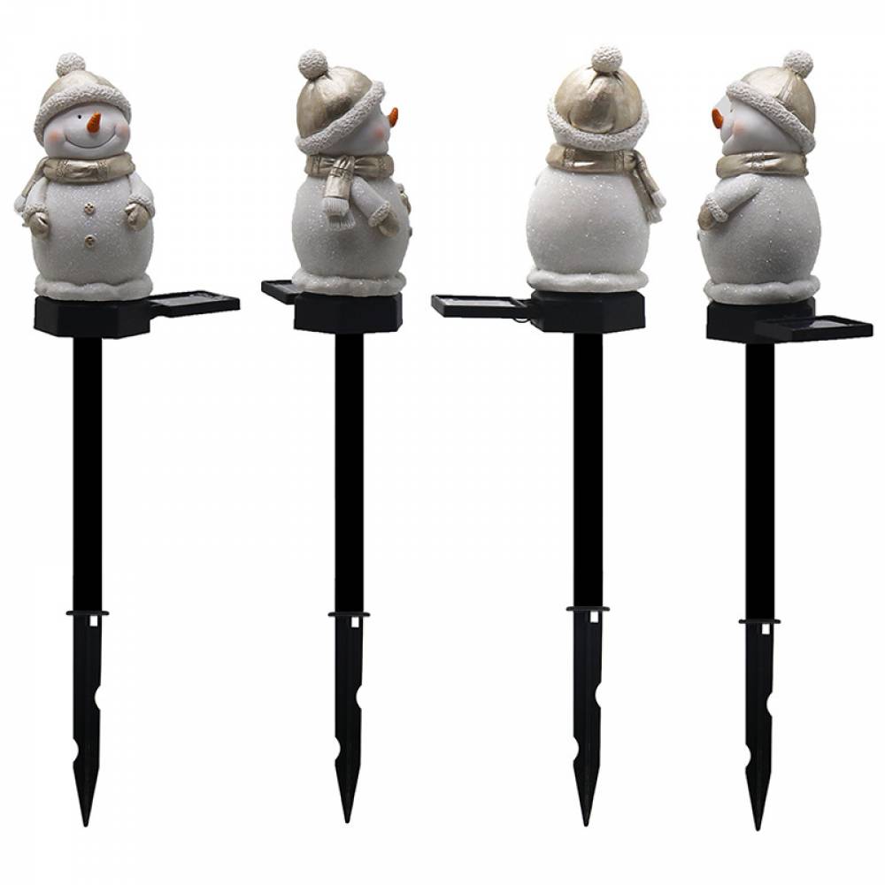 Lampes solaires LED d'extérieur en forme de bonhomme de neige, décorations de jardin, de noël, lumières décoratives de paysage de pelouse de cour - Image 2