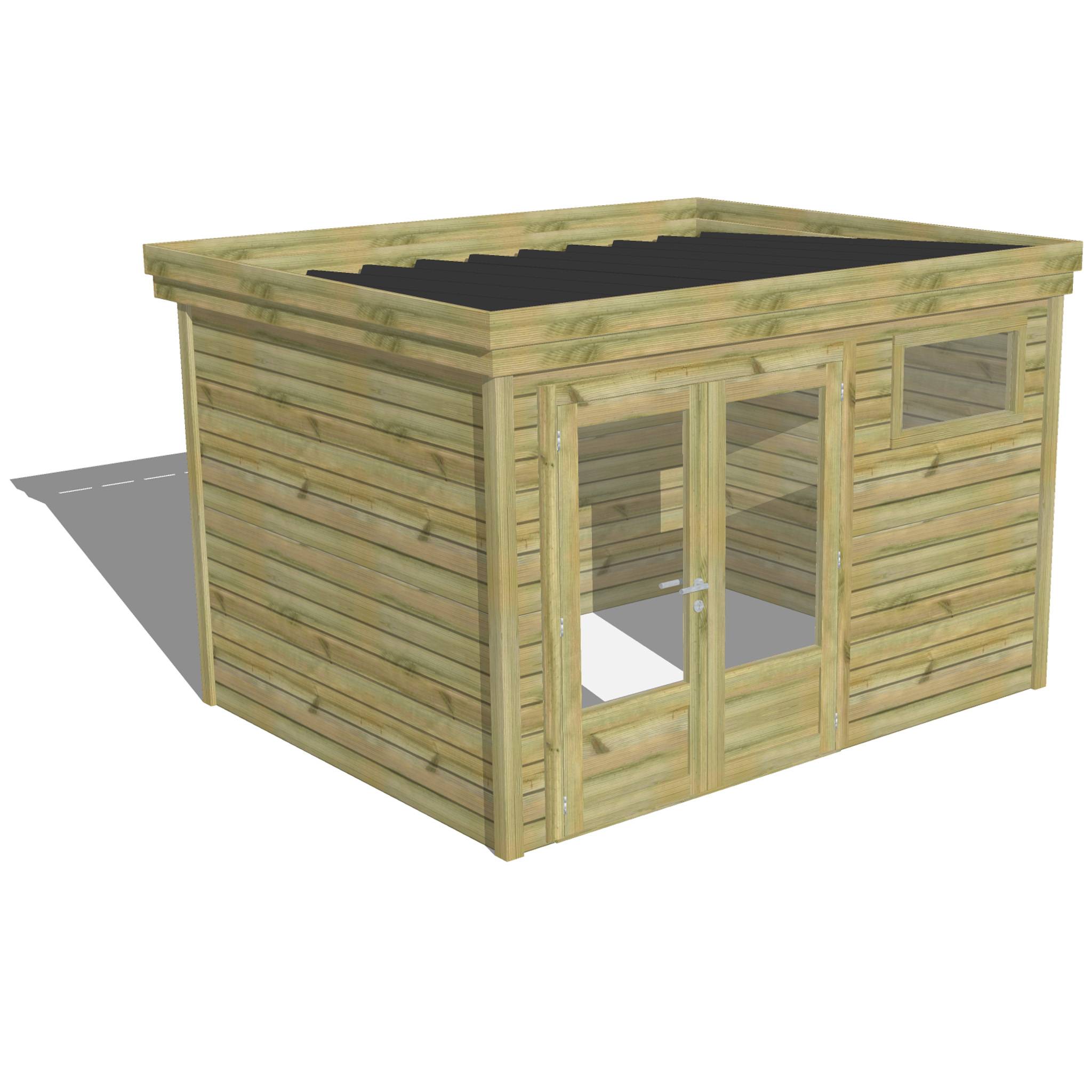 Abri Français - ABRI DE JARDIN bois autoclave 27mm - 3,44x2,64m / 9m2 - Bac acier - Abri Français - Image 1