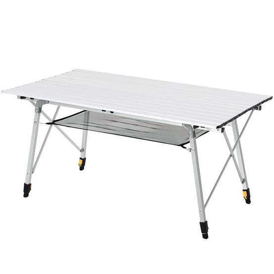 Table de camping pliante aluminium gris 120 x 70 x 73 cm - PANGIVO - Image 2