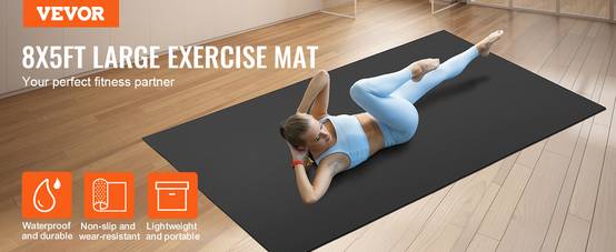 Vevor - VEVOR Tapis de yoga antidérapant tapis d'entraînement 2440 x 1530 mm pilates - Image 9
