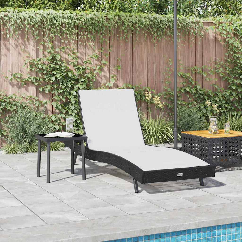 2 pcs Transat | Bain de soleil | Chaise longue Noir et Blanc polyrotin - Image 4