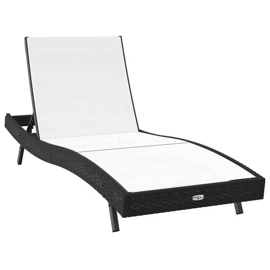2 pcs Transat | Bain de soleil | Chaise longue Noir et Blanc polyrotin - Image 5