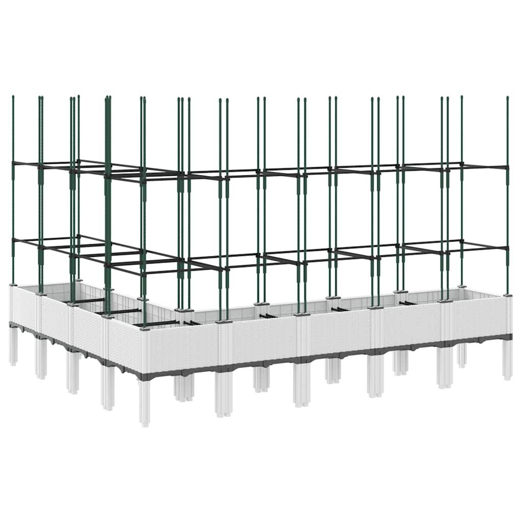 Vidaxl - Jardinière avec treillis blanc 200x160x142,5 cm PP vidaXL 367974 - Image 6