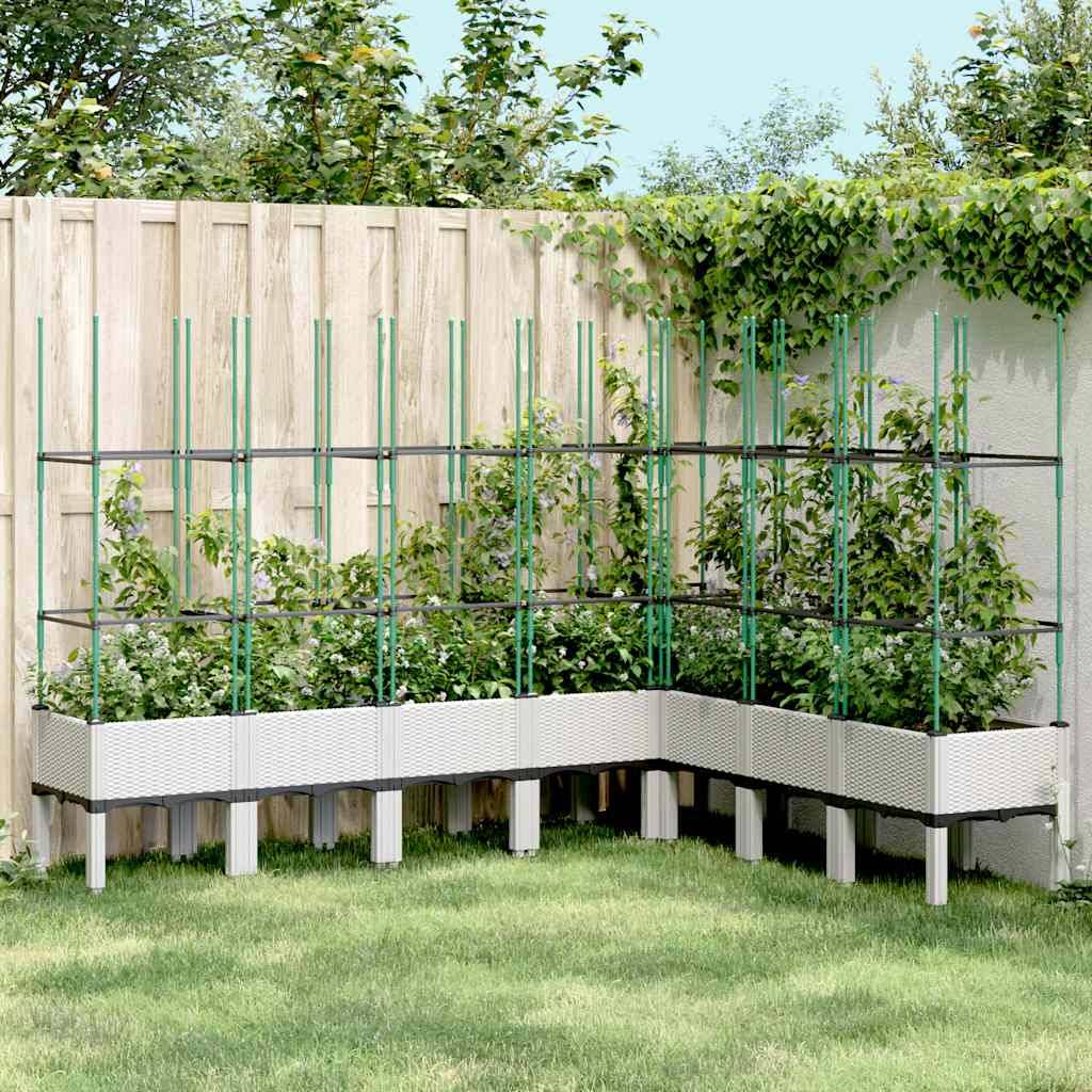 Vidaxl - Jardinière avec treillis blanc 200x160x142,5 cm PP vidaXL 367974 - Image 1