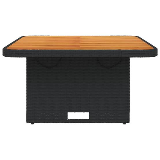 PANGIVO - Table de jardin noir résine tressée et bois acacia 80 x 80 x 71 cm - PANGIVO - Image 5