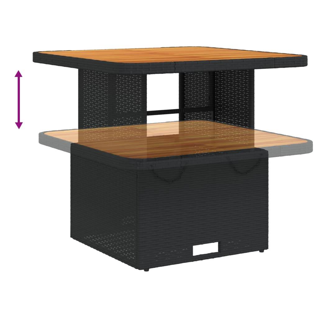PANGIVO - Table de jardin noir résine tressée et bois acacia 80 x 80 x 71 cm - PANGIVO - Image 4
