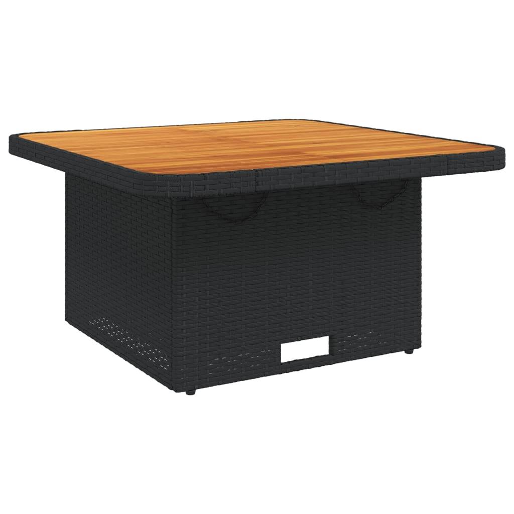 PANGIVO - Table de jardin noir résine tressée et bois acacia 80 x 80 x 71 cm - PANGIVO - Image 2