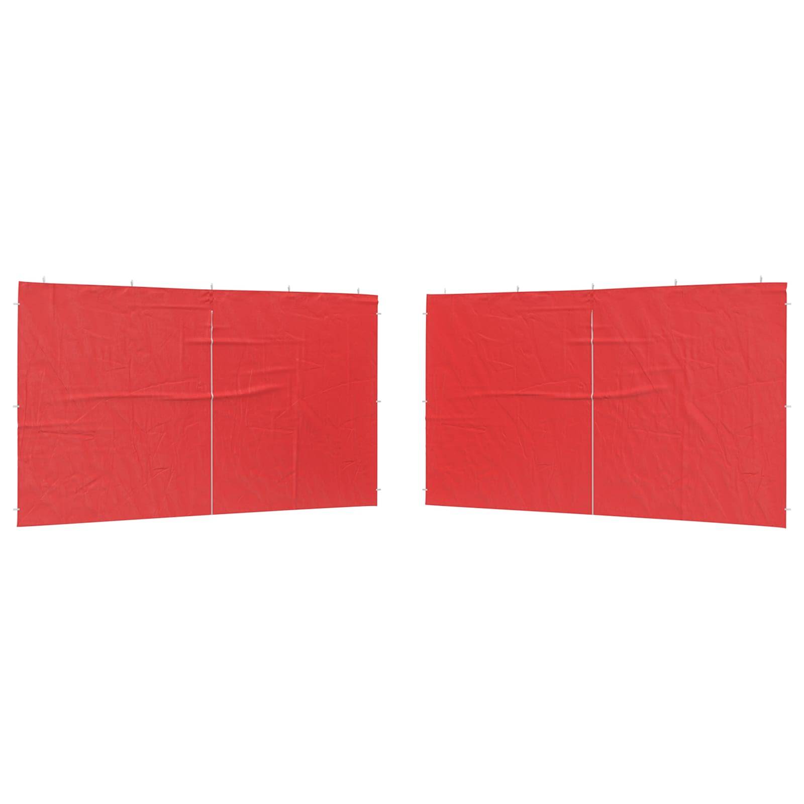 Murs de tente de fête PE et acier rouge 400 x 195 cm - PANGIVO - Image 2