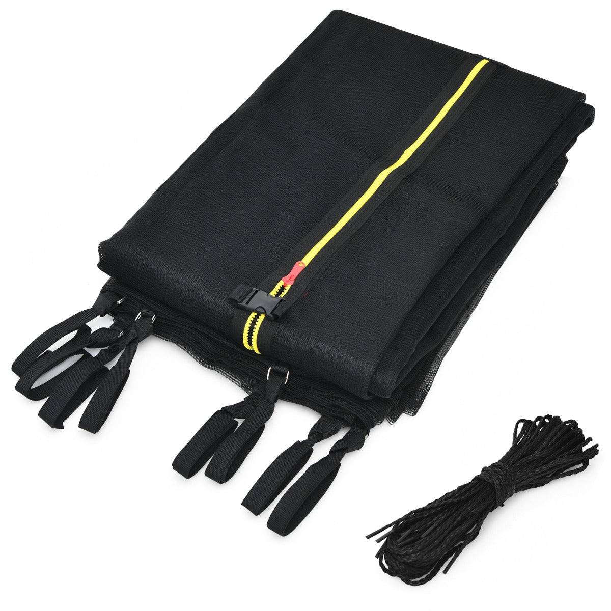 Helloshop26 - Filet de sécurité pour trampoline 366 cm avec 8 poteaux fermeture eclair double et boucles de protection intérieur/extérieur - Image 1