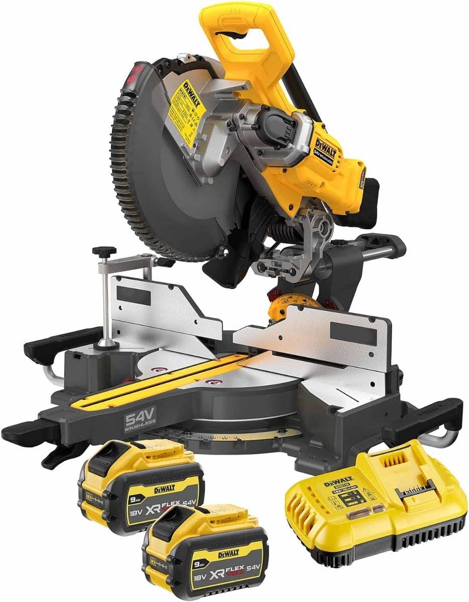 Scie à onglets 305 mm XR 54V Brushless - DEWALT - avec 2 batteries Flexvolt 54V 3.0Ah - chargeur - DCS781X2-QW - Image 1