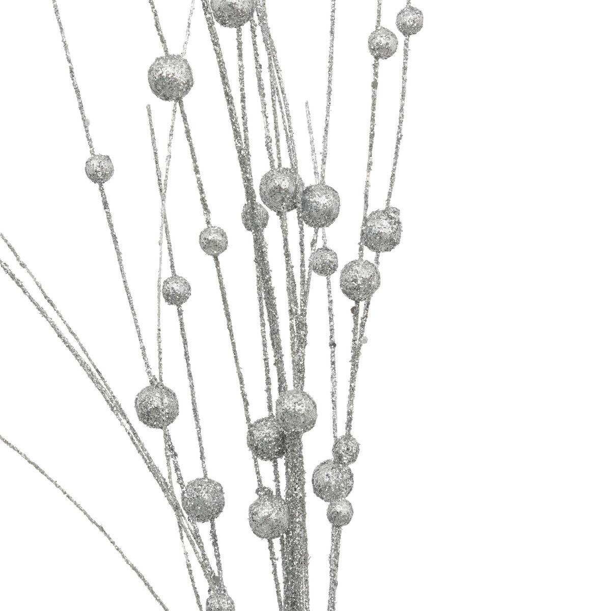 Fééric Lights & Christmas - Branche décorative spéciale fêtes Argent pailleté H 95  cm - Image 2