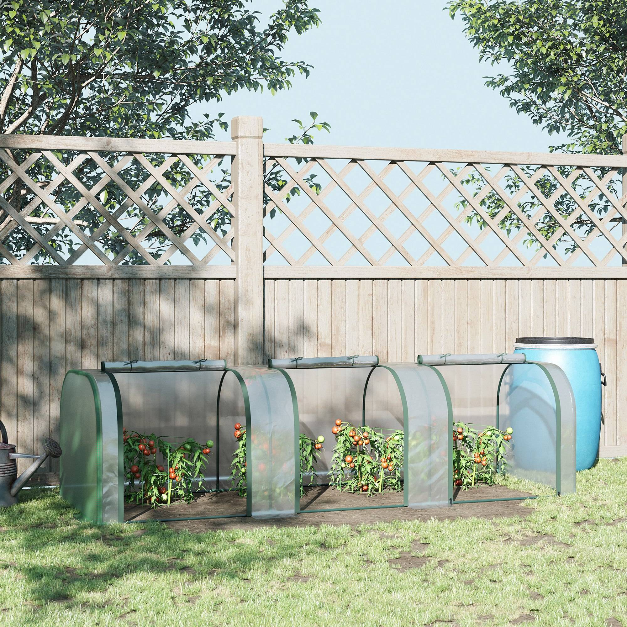 Maison Chic - Mini Serre de Jardin Serre à tomates 3x1x0,8H m Acier PVC 140 g/m² Anti-UV 3 fenêtres Vert et Transparent - Image 2