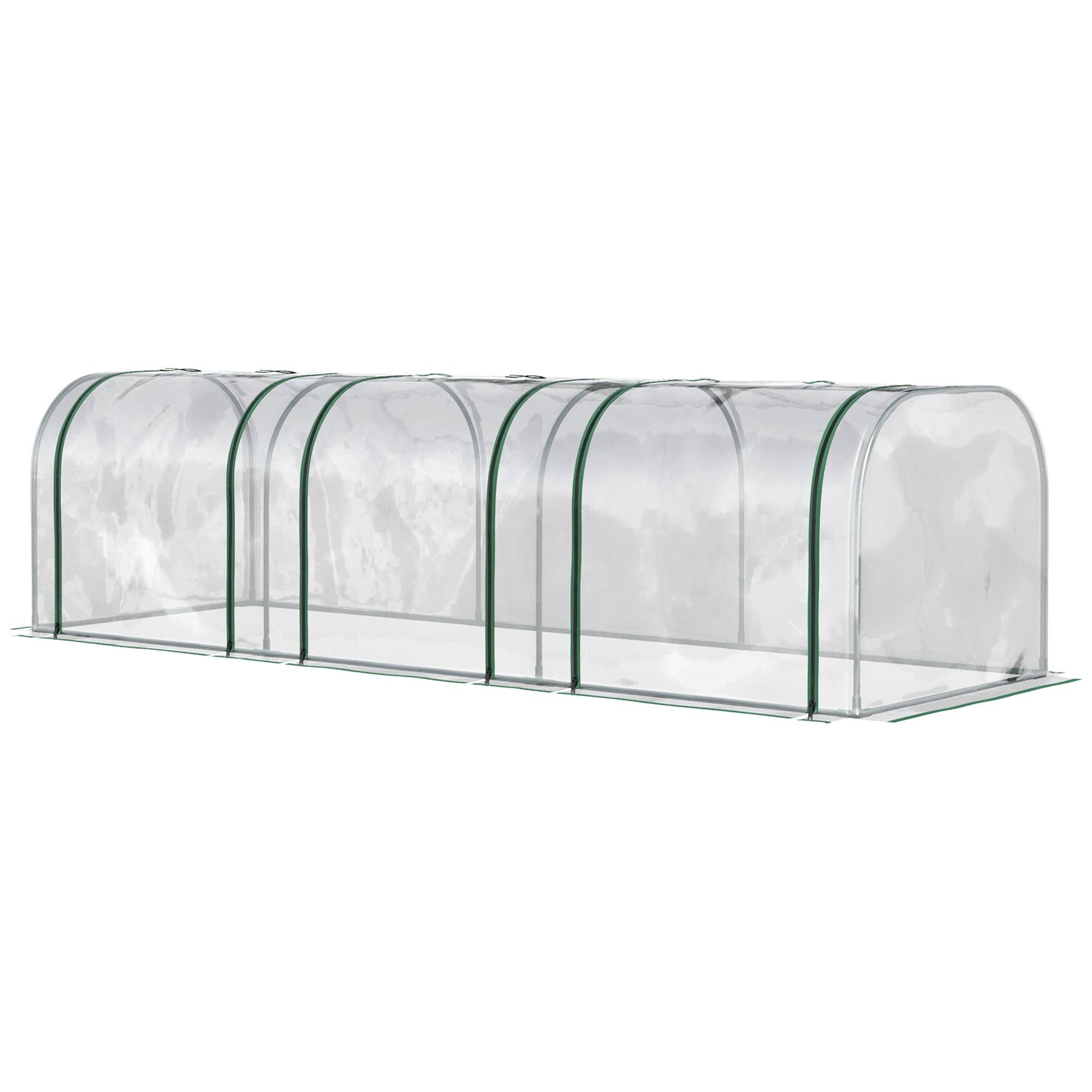 Maison Chic - Mini Serre de Jardin Serre à tomates 3x1x0,8H m Acier PVC 140 g/m² Anti-UV 3 fenêtres Vert et Transparent - Image 1