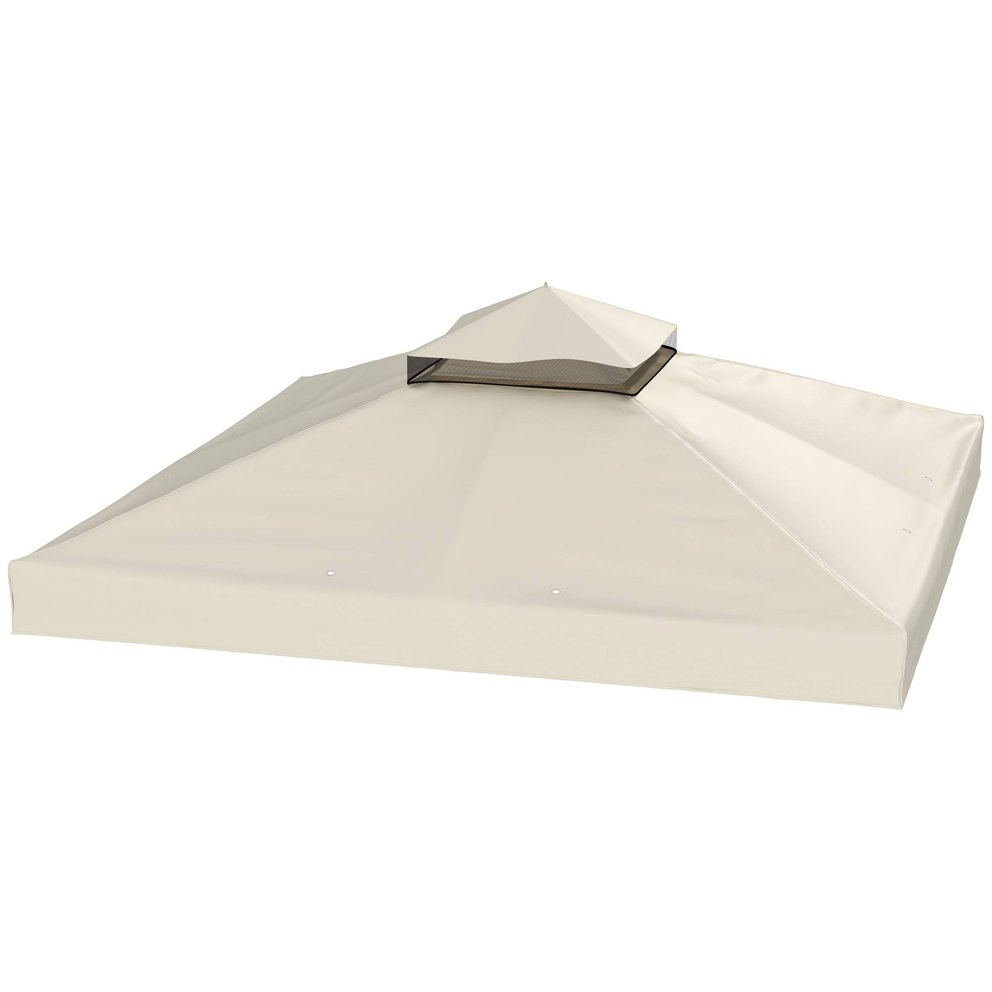 Toile de Rechange pour Tonnelle 3x3m Toile Oxford Protection UV Double Toit avec Drainage Crème - ComfortXL Outdoor Living - Image 2