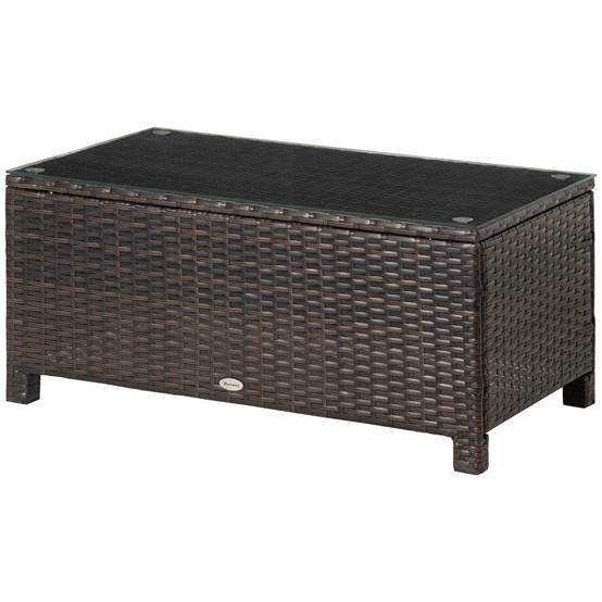 PANGIVO - Table basse de jardin résine tressée marron 85 x 50 x 39 cm - PANGIVO - Image 2