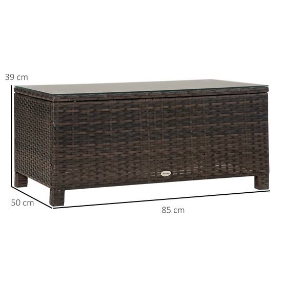 PANGIVO - Table basse de jardin résine tressée marron 85 x 50 x 39 cm - PANGIVO - Image 5