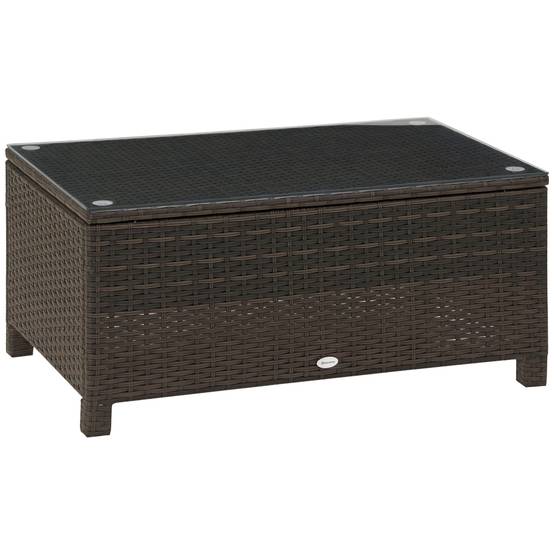 PANGIVO - Table basse de jardin résine tressée marron 85 x 50 x 39 cm - PANGIVO - Image 1