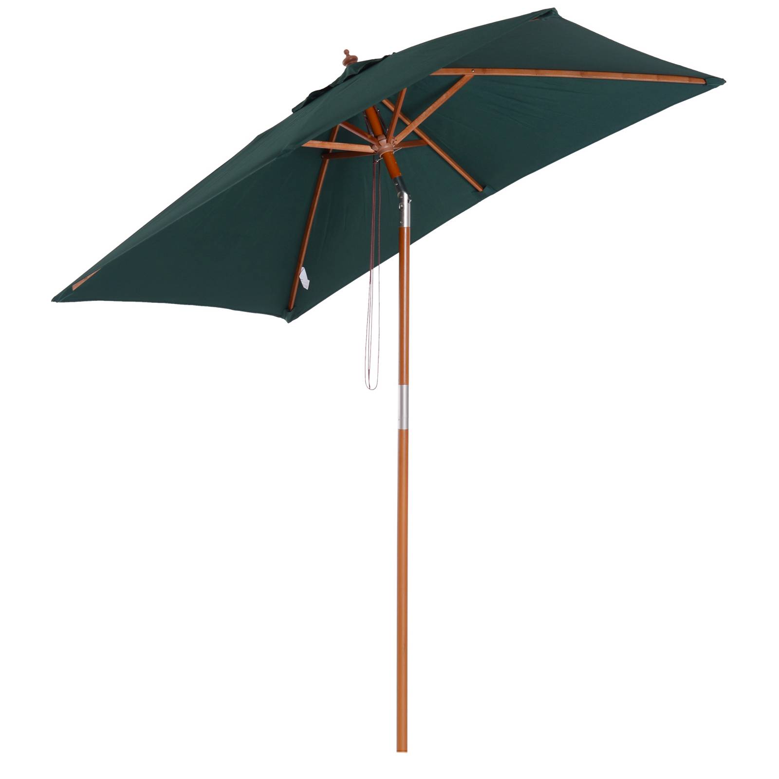 Outsunny - Parasol droit rectangulaire inclinable 2x1,5x2,3m bois polyester haute densité vert foncé - Outsunny - Image 1