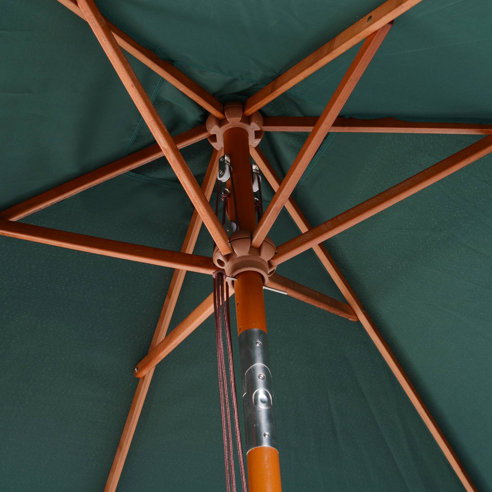 Outsunny - Parasol droit rectangulaire inclinable 2x1,5x2,3m bois polyester haute densité vert foncé - Outsunny - Image 4