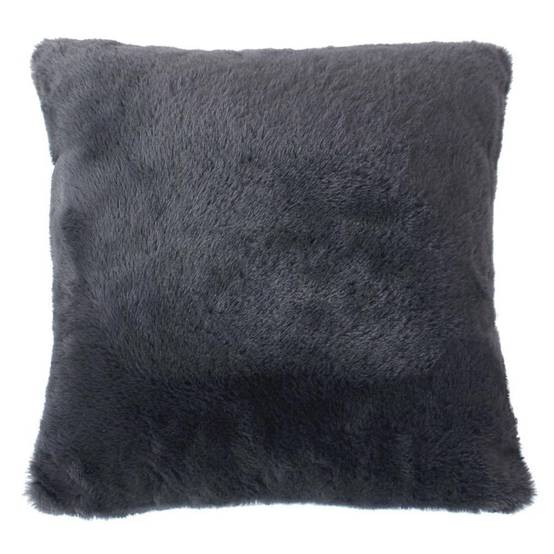 Enjoy Home - Coussin Déco Imitation Fourrure "Rabbit Pop" 40x40cm Anthracite - Image 1