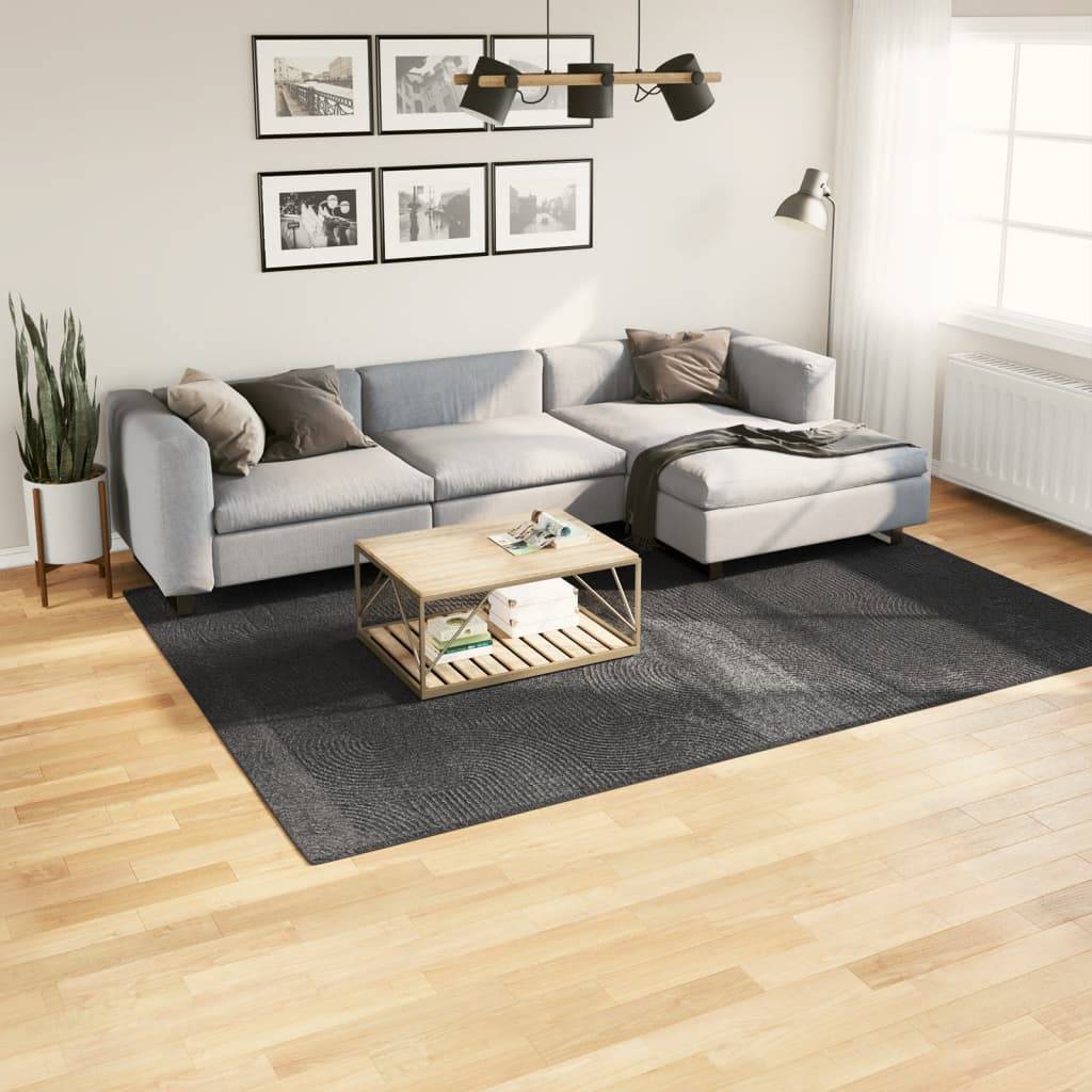 Tapis de Salonà Poils Courts Polyester Lavable Antidérapant Anthracite 200x280 cm – ComfortXL Outdoor Living - Image 1
