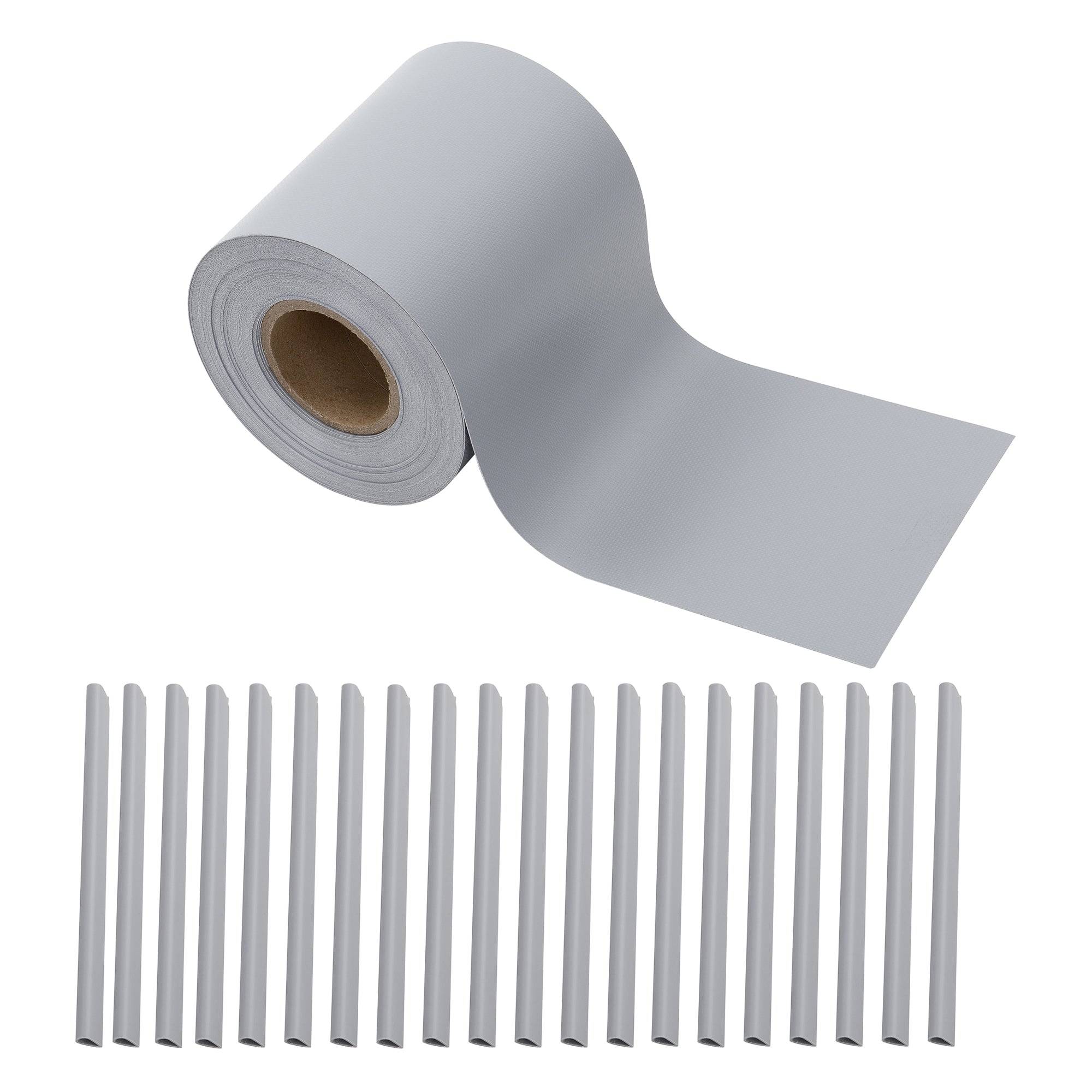 Helloshop26 - Lot de 4 bandes de brise-vue PVC 140 m x 19 cm 26,6 m² gris clair - Image 2