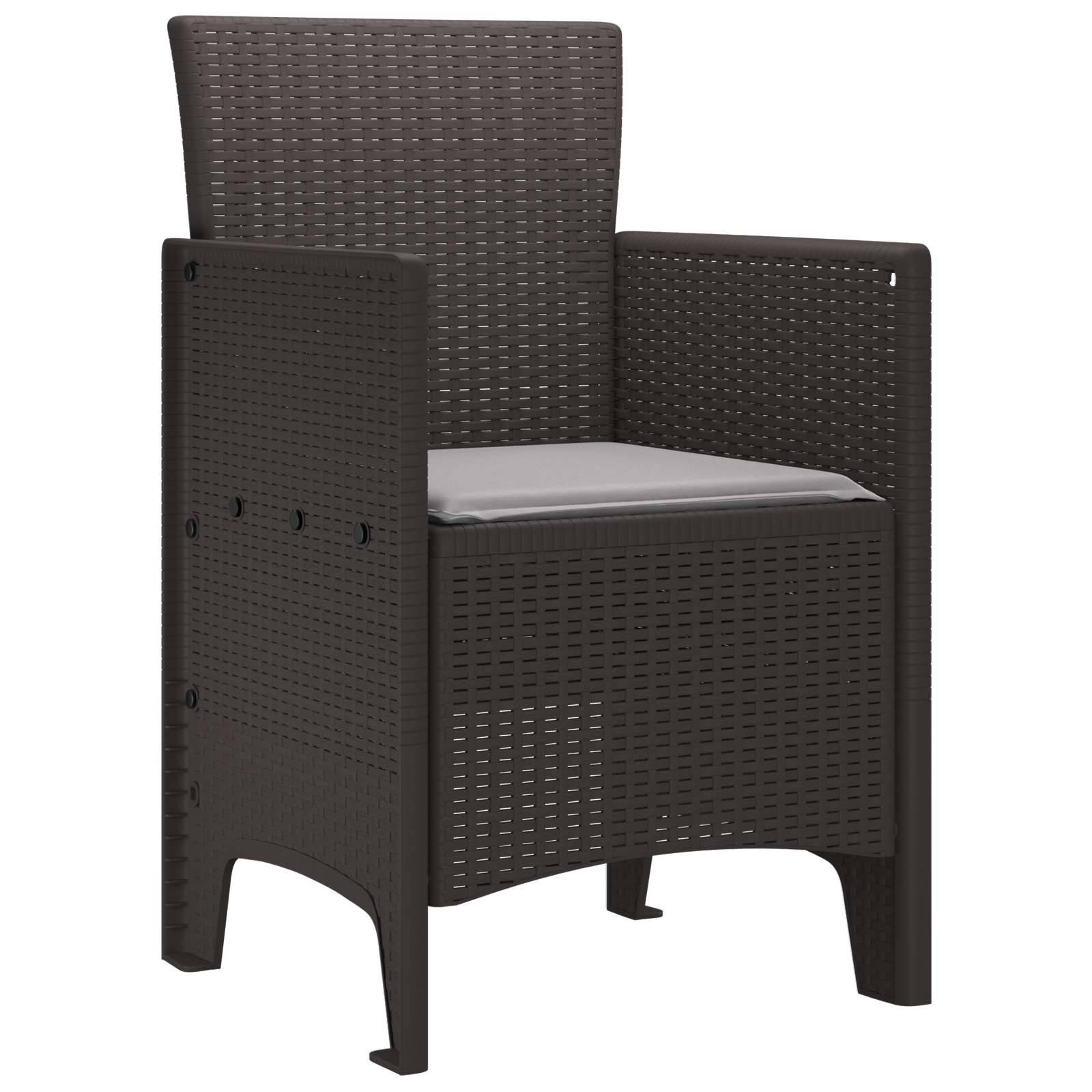 PANGIVO - Chaise de jardin polypropylènes marrons 53 x 49 x 85 cm, Poids :12.8kg - PANGIVO - Image 2