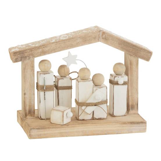 Crèche de Noël en Bois "Minimaliste" 25cm Naturel
