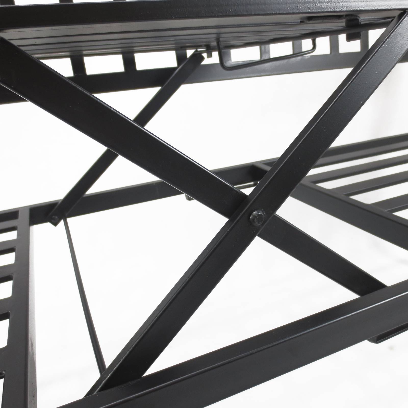 ComfortXL - Banc de jardin métal 2 places patio cour table centrale escamotable 150x53x95cm noir - ComfortXL Outdoor Living - Image 9