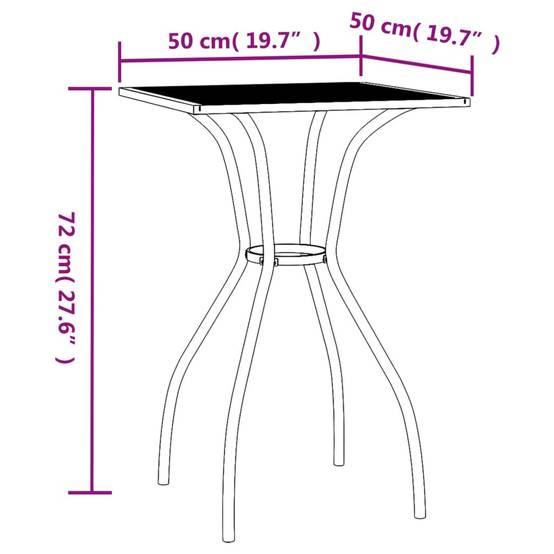 Table bois composite Ikast Anthracite 50 X 50 X 72 cm - P87209A - Image 6