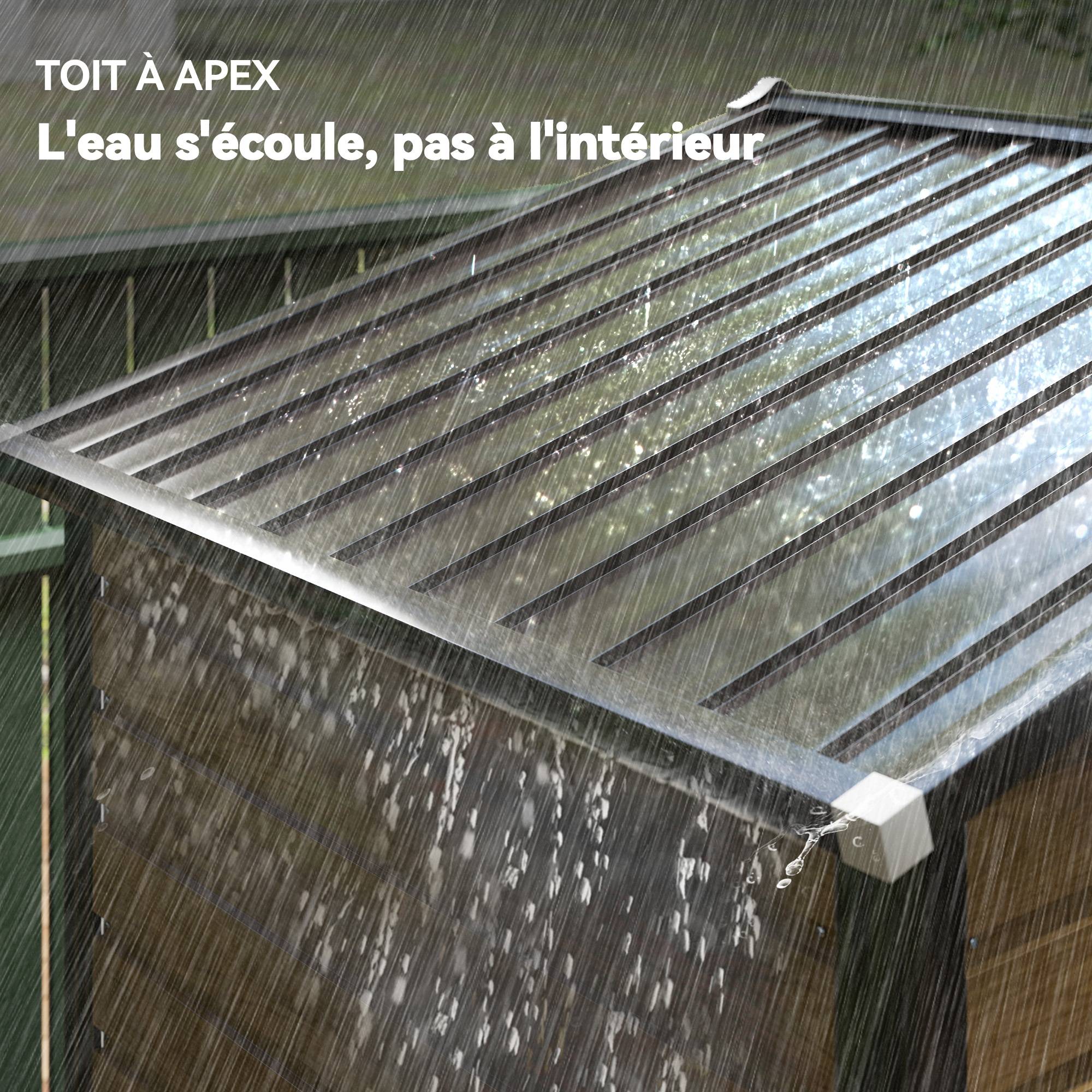 Abri de jardin 2,36 m², cabane de jardin exterieur en acier galvanisé facile à monter, 213x120x194cm chêne - Image 10