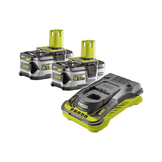 Ryobi - Pack 2 batteries RYOBI 18V One+ 5.0 Ah LithiumPlus - 1 chargeur ultra rapide 5.0 Ah RC18150-250 - Image 1