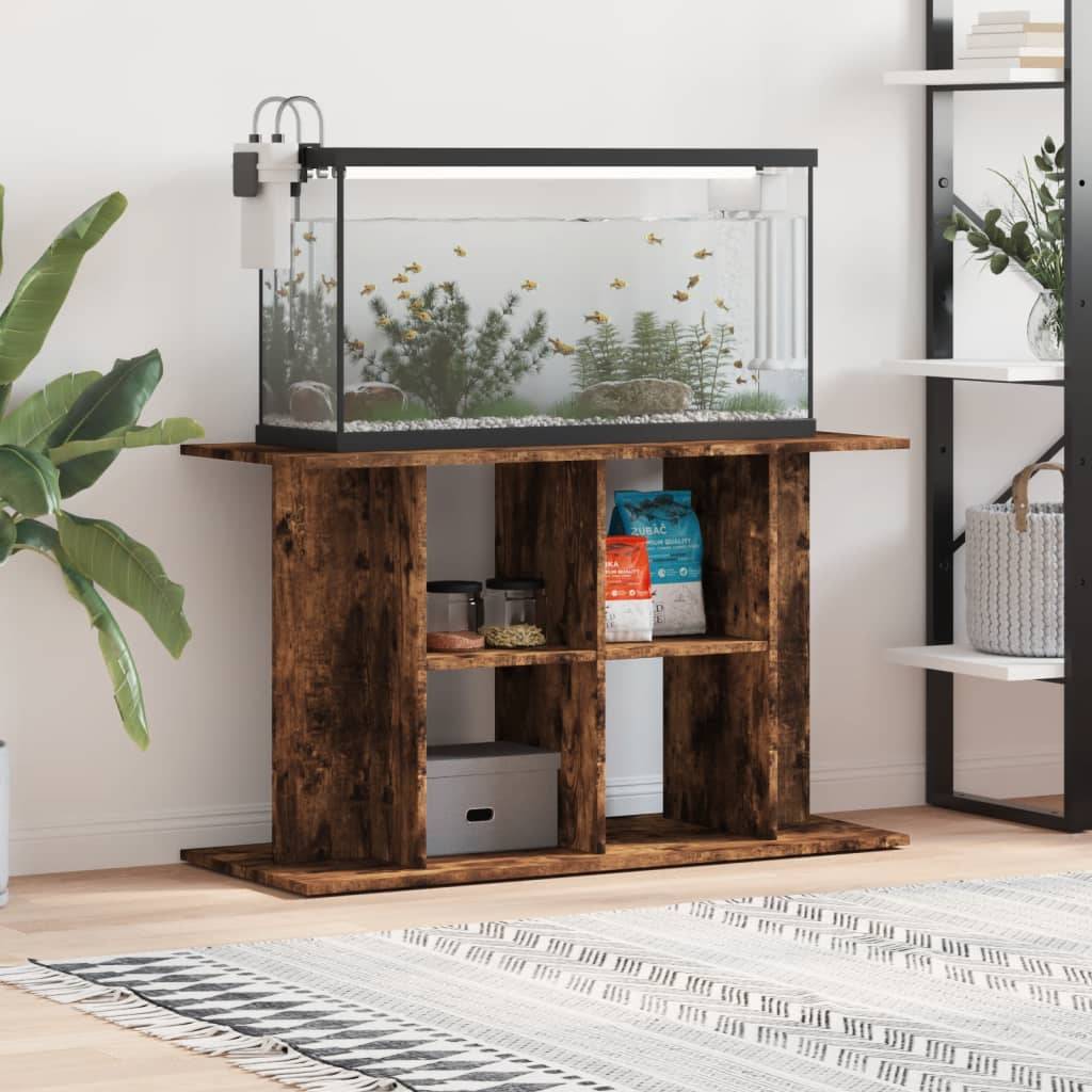 Meuble pour Aquarium Bois d'Ingénierie pour Salon avec Rangement 100x40x60 cm Chêne Fumé - ComfortXL Outdoor Living - Image 1