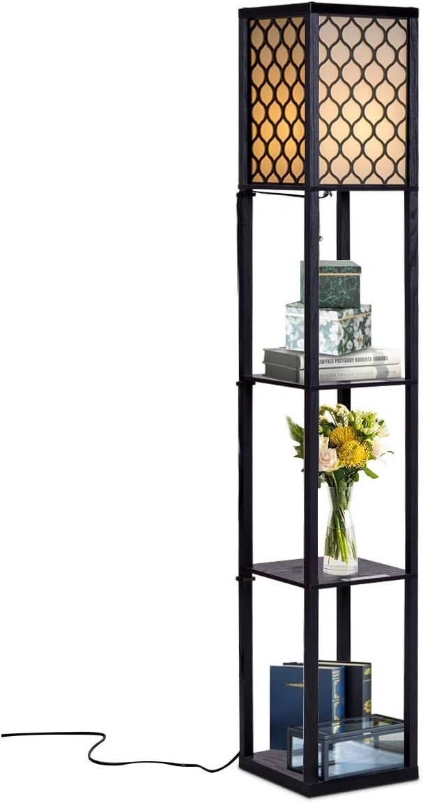 Lampadaire avec 3 Niveaux Etagère 220-240V,60W Design Scandinave Lampe - Image 1