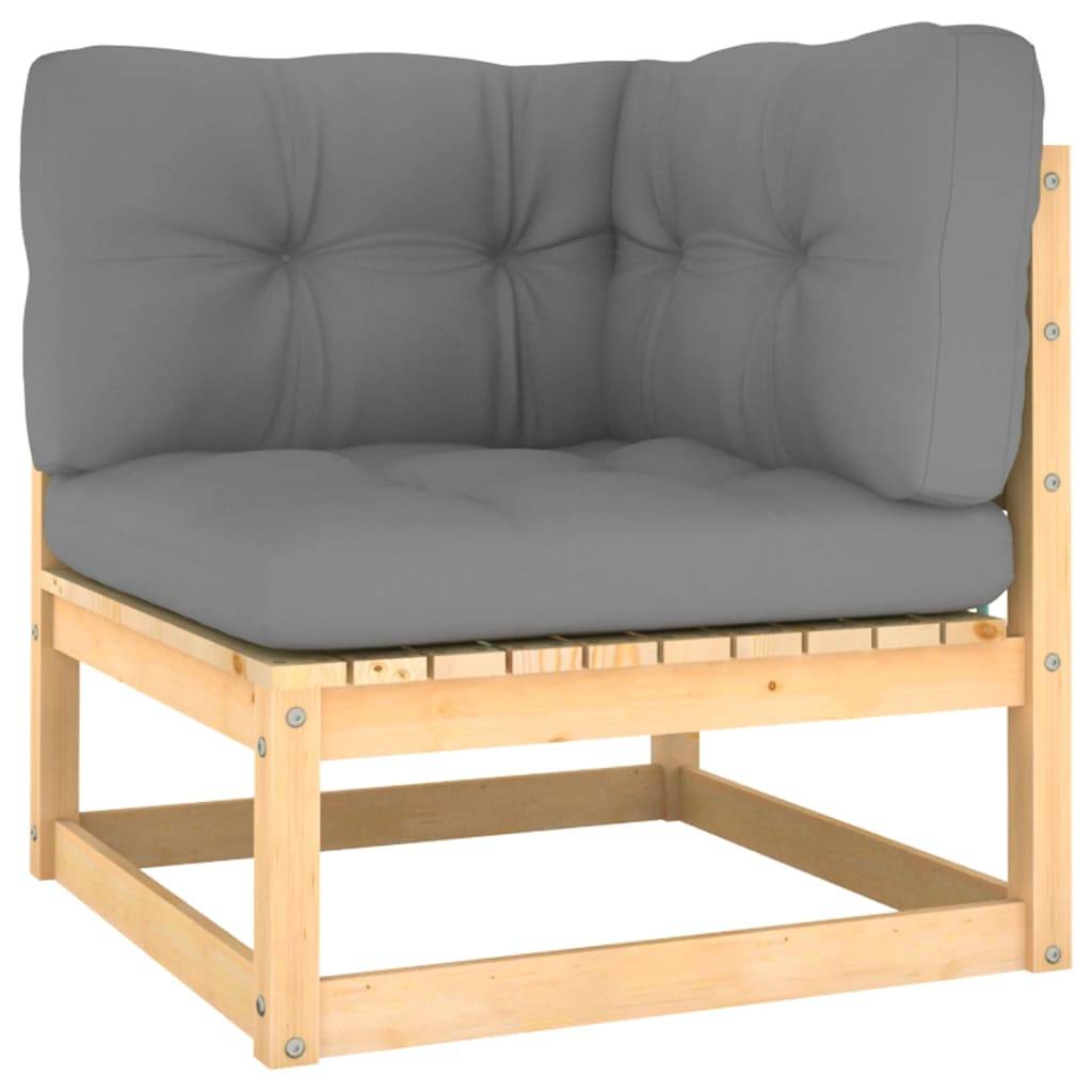 Helloshop26 - Salon de jardin meuble d'extérieur ensemble de mobilier 10 pièces avec coussins bois de pin massif - Image 4
