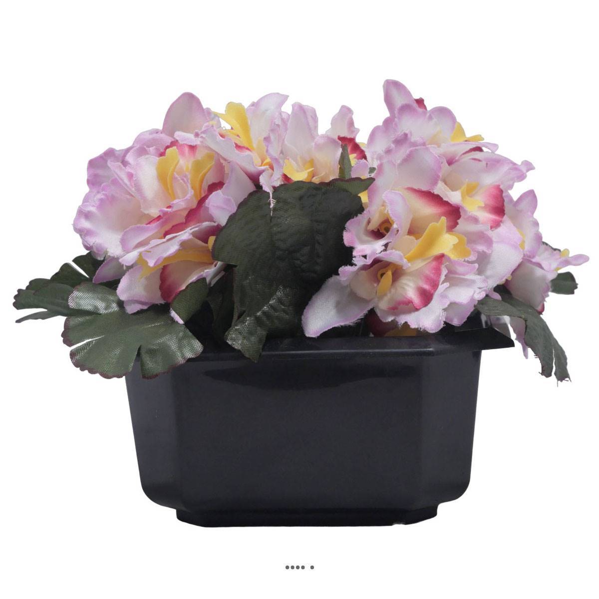 Artificielles - Bac carré fleurs artificielles Orchidée Rose pâle pour la Toussaint - couleur: Rose pâle - Image 2