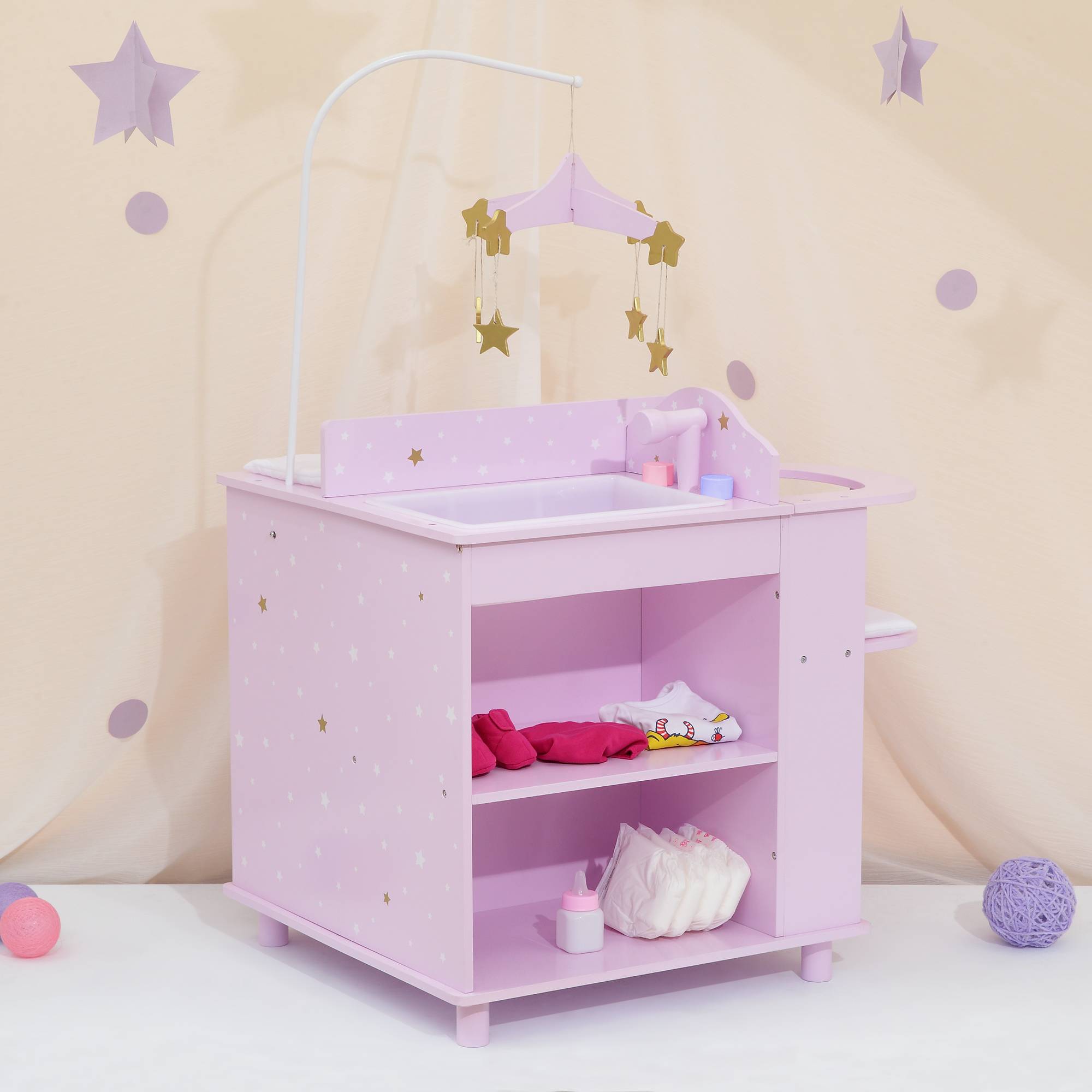 Table à langer avec rangement 97.8 cm, Rose Teamson Kids - Image 5