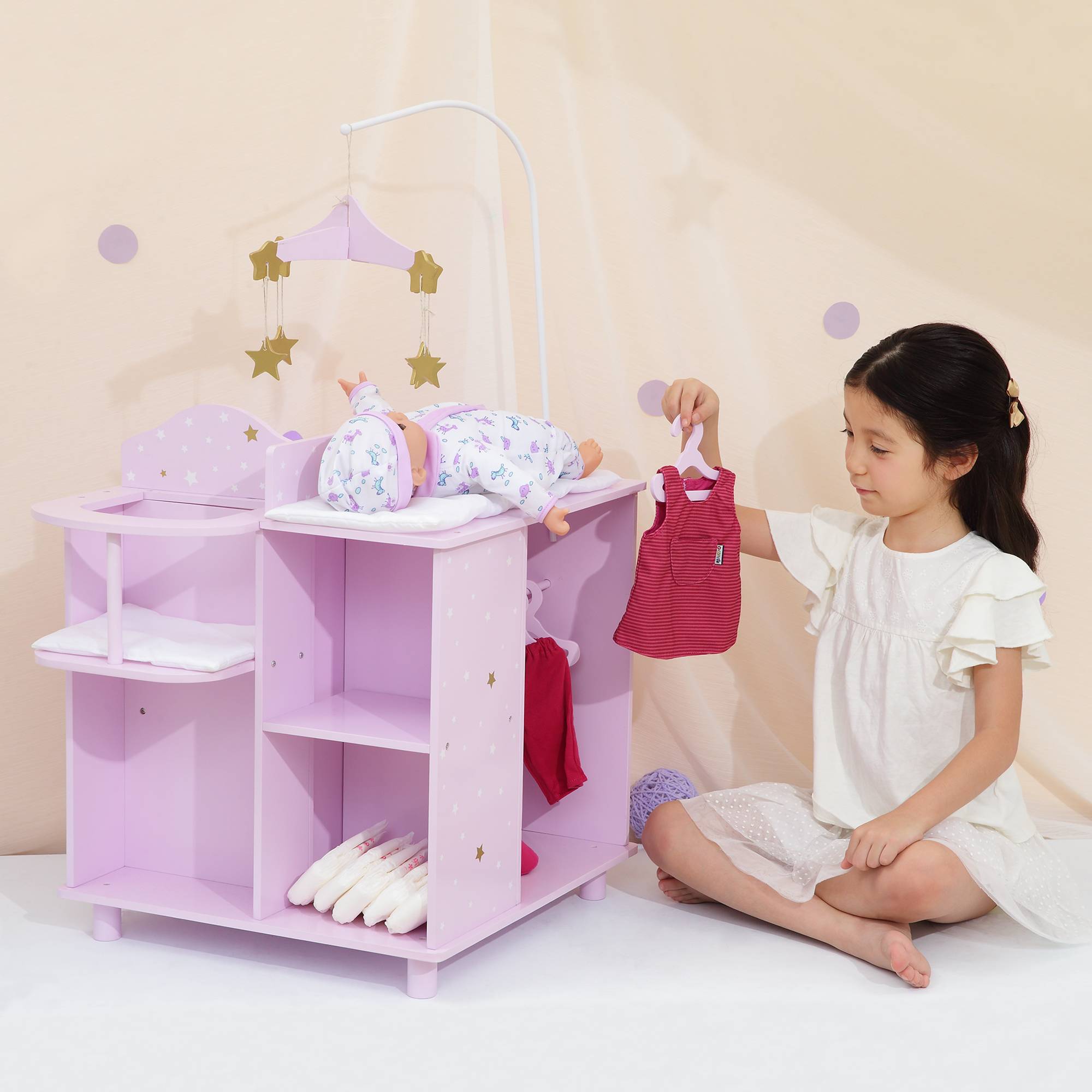 Table à langer avec rangement 97.8 cm, Rose Teamson Kids - Image 2