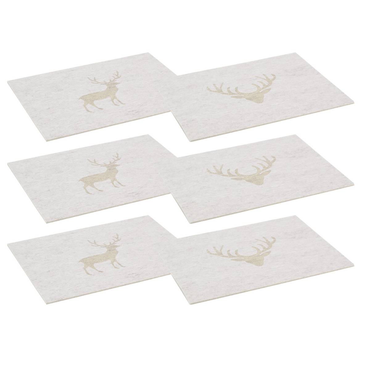Aubry Gaspard - Sets de table en feutrine Cerf (lot de 6) - Image 1