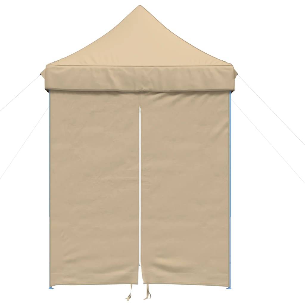 Tente de réception pliable acier et tissu Oxford beige et bleu 200 x 200 x 306 cm - PANGIVO - Image 3