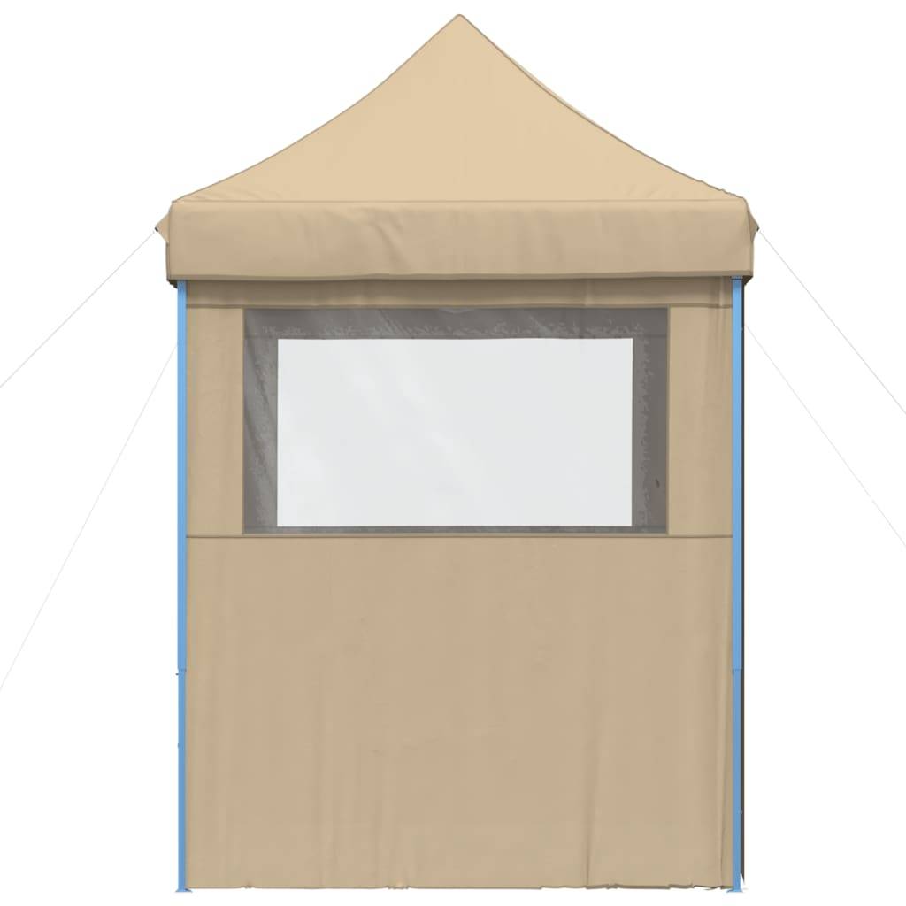 Tente de réception pliable acier et tissu Oxford beige et bleu 200 x 200 x 306 cm - PANGIVO - Image 4