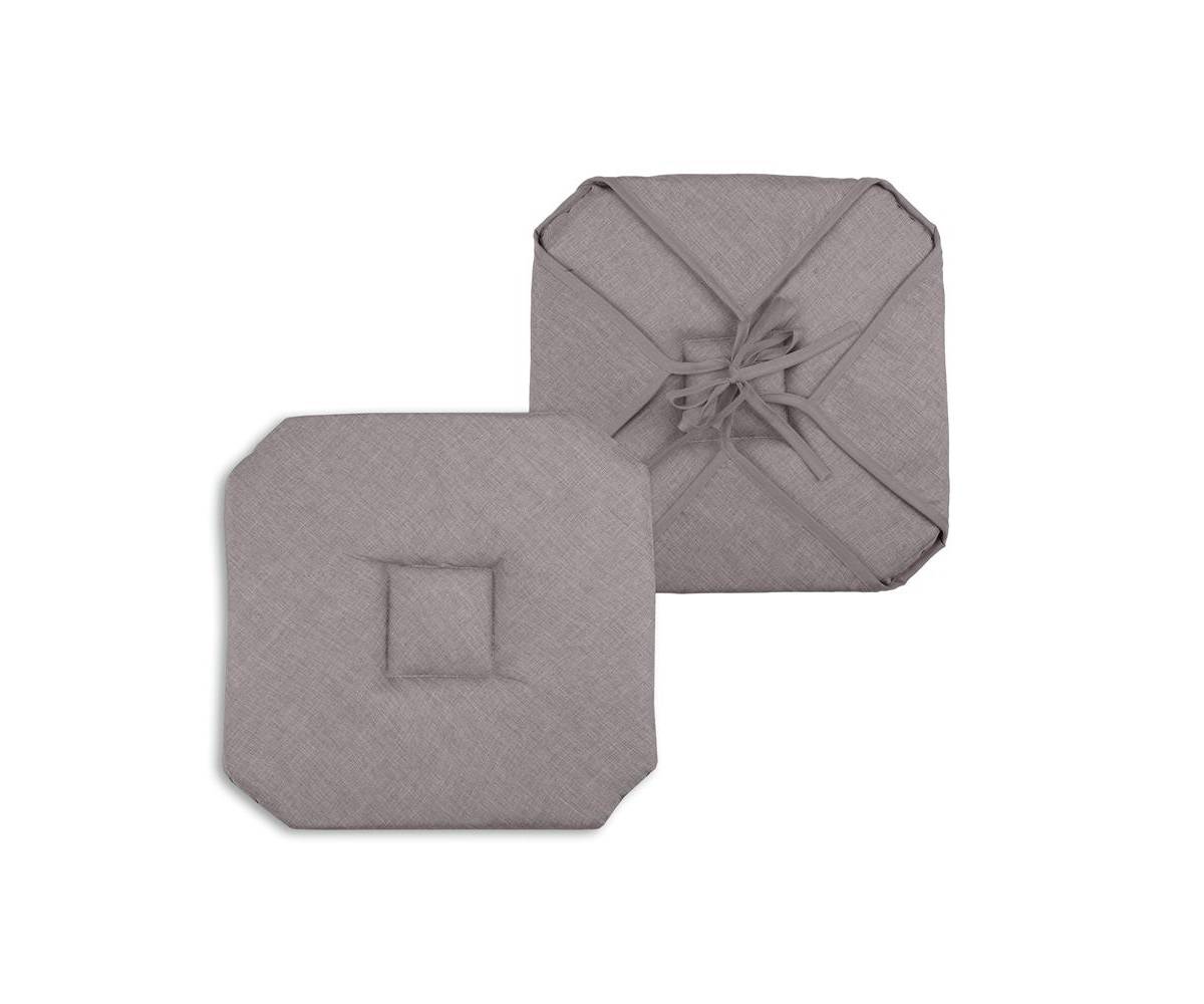 Galette de chaise 4 rabats 40 x 40 cm taupe chinee - Image 1