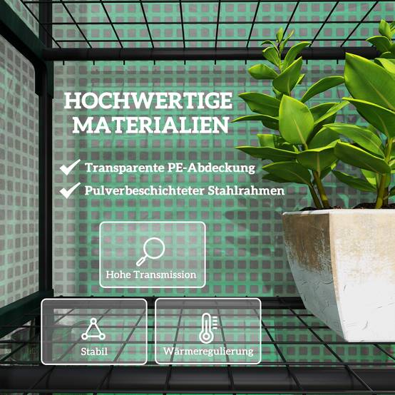 Serre verticale acier jardin terrasse culture plantes 69x49x193cm vert - ComfortXL Outdoor Living - Image 6